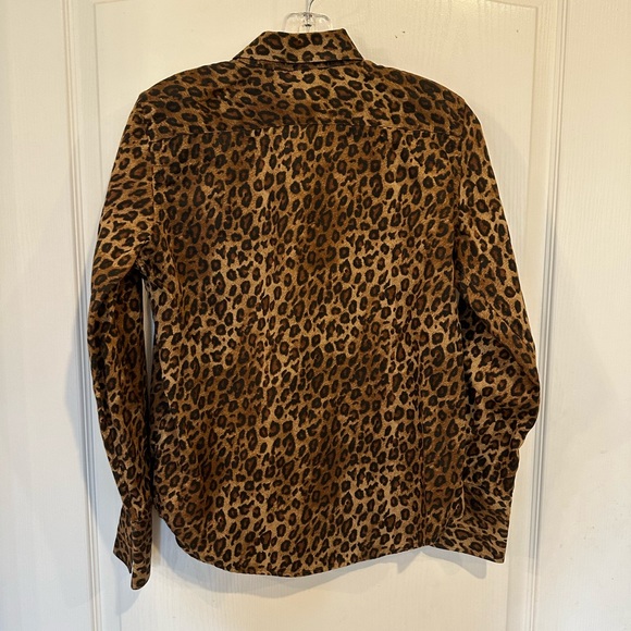 Lauren Ralph Lauren Women's Long-Sleeve Button Down Cotton Leopard Print Top sm - Picture 2 of 5